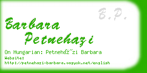 barbara petnehazi business card